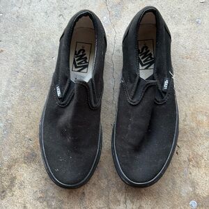 Vans Womans 7 Slip-On Canvas Shoes Black